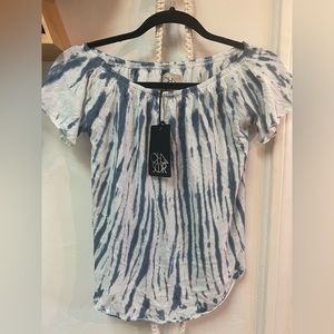 Chaser brand-Tie die off the shoulder blouse-B2G1